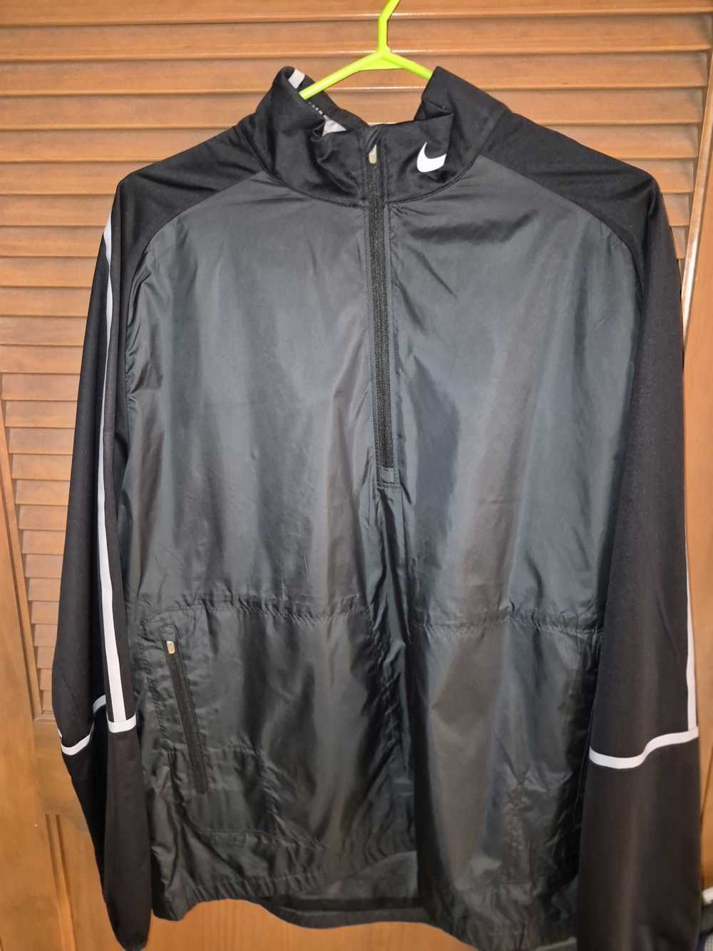 Nike Black Men's Half-Zip Performance Jacket with White Accents